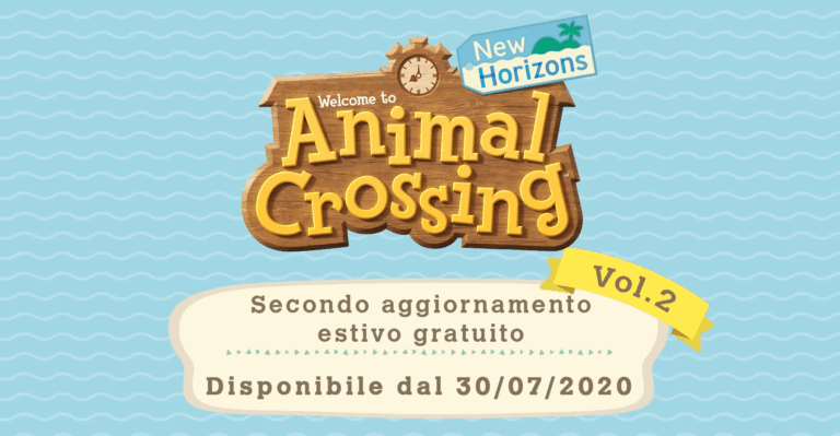 animal crossing new horizons aggiornamento estivo wallpaper logo