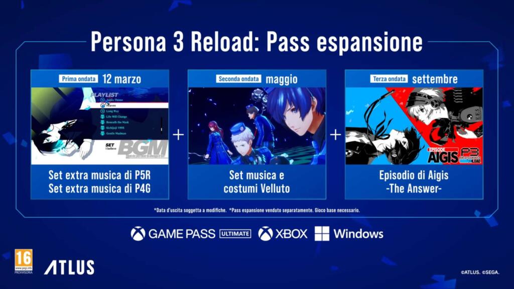 Persona 3 Reload: Pass Espansione e nuovi DLC da domani
