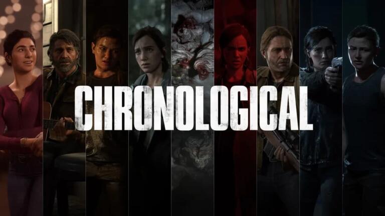 Immagine promozionale della modalità Chronological Experience di The Last of Us Parte 2 con protagonisti e atmosfera post-apocalittica
