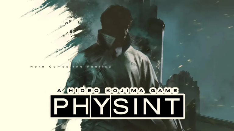 Poster di Physint con protagonista misterioso in ombra, armi tattiche e logo PlayStation 6 sullo sfondo