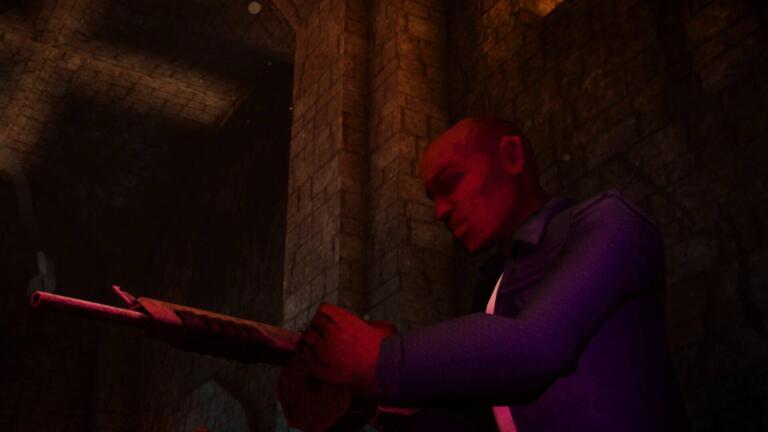 El Paso Elsewhere 2: James Savage in una scena di gameplay dello sparatutto neo noir