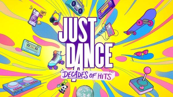 Just Dance Decades of Hits: artwork ufficiale Ubisoft con i ballerini delle diverse epoche