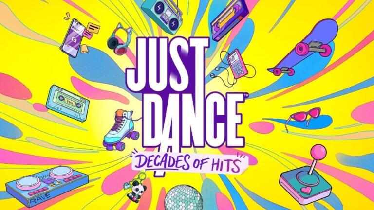 Just Dance Decades of Hits: artwork ufficiale Ubisoft con i ballerini delle diverse epoche