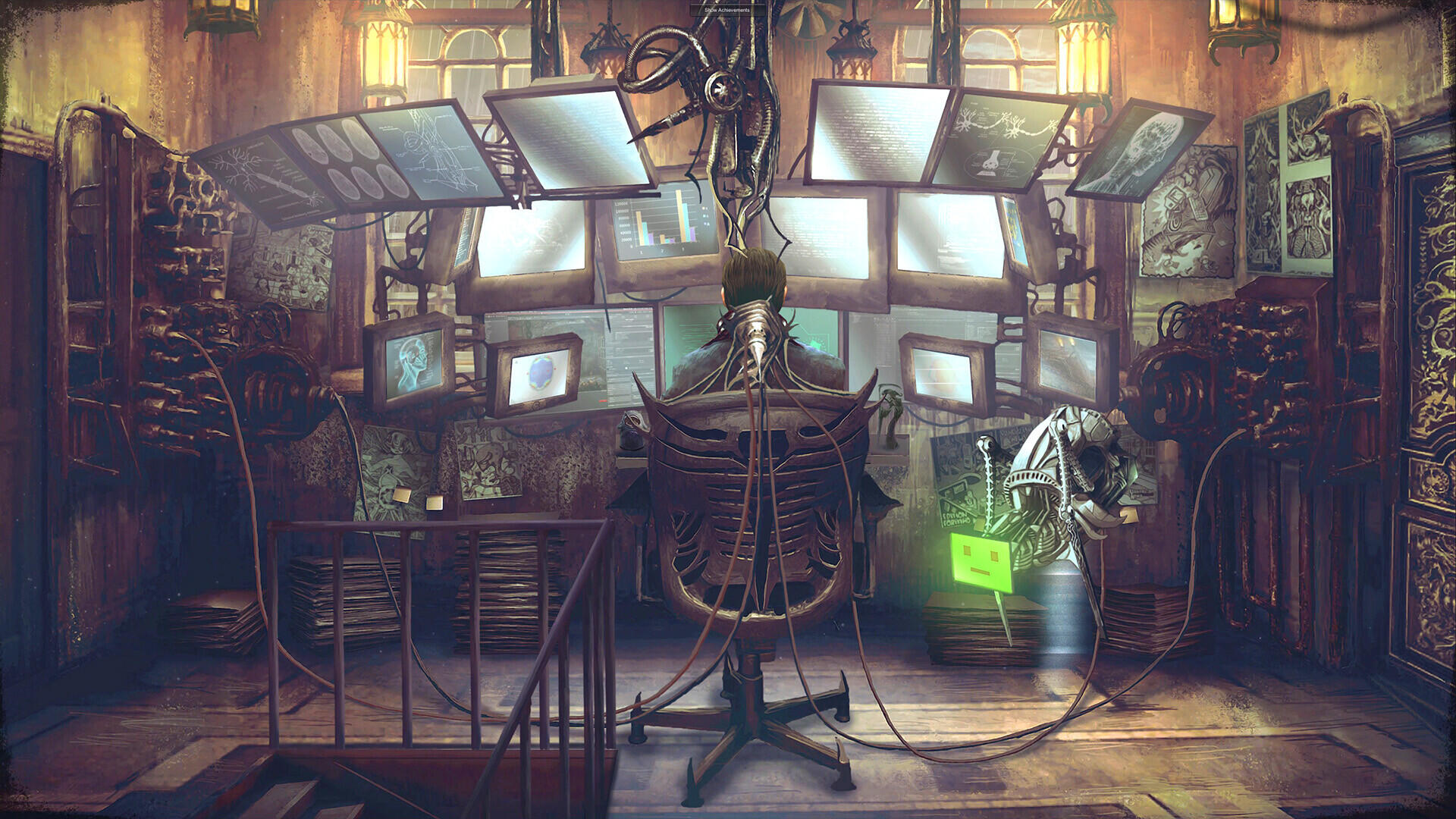 Tormentum II: sala con schermi e apparecchiature biomeccaniche, screenshot ufficiale