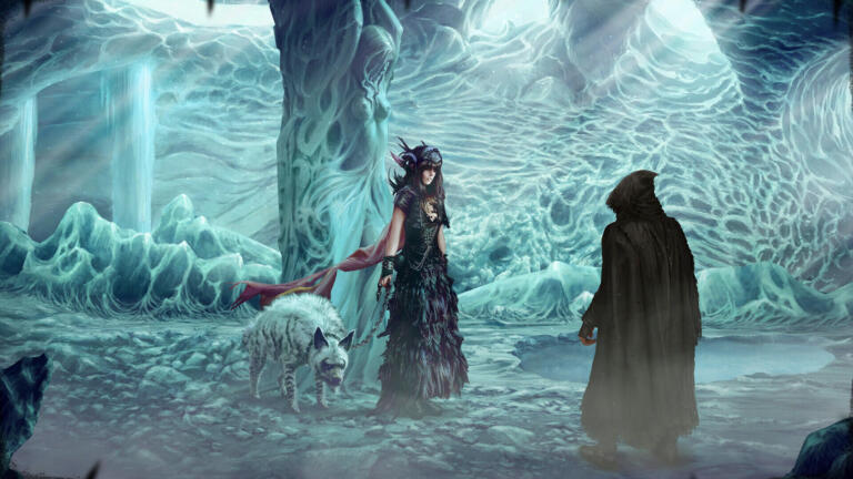 Tormentum II: due personaggi in un paesaggio surreale e ghiacciato, screenshot ufficiale