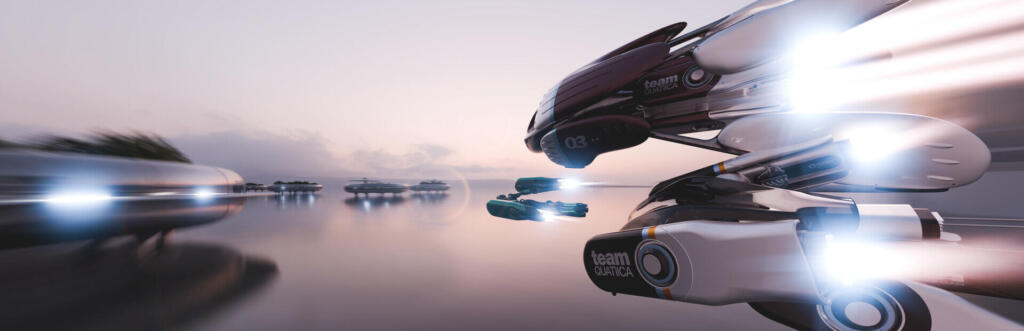 Quatiica Motorsports: immagine panoramica ufficiale del racing futuristico antigravit&agrave;