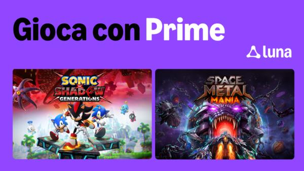 Grafica ufficiale di Amazon Luna per ottobre 2026 con Shadow the Hedgehog di Sonic X Shadow Generations e Space Metal Mania