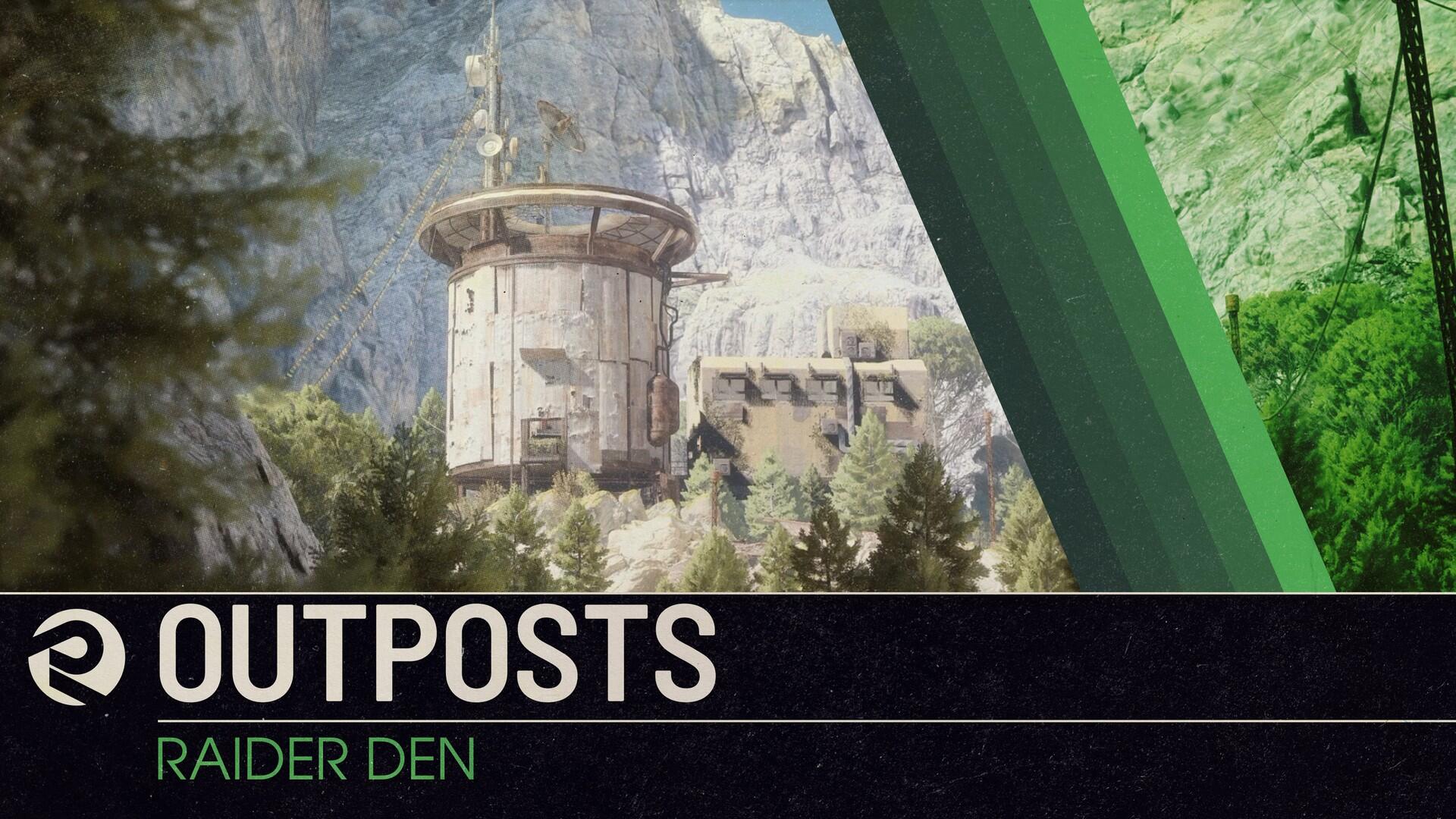 Screenshot ufficiale di un avamposto personalizzabile in ARC Raiders con moduli abitativi e postazione di ricerca armi.