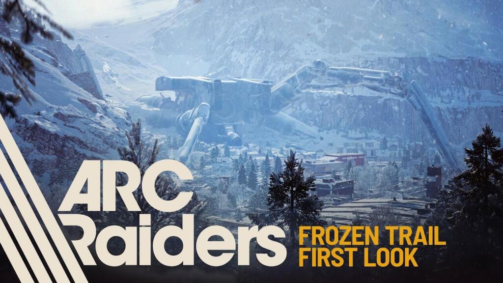 Key art ufficiale dell'aggiornamento Frozen Trail di ARC Raiders con i Raider nell'ambientazione montana innevata del Passo Pendola.