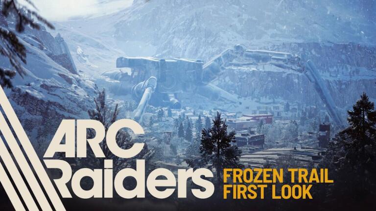 Key art ufficiale dell'aggiornamento Frozen Trail di ARC Raiders con i Raider nell'ambientazione montana innevata del Passo Pendola.
