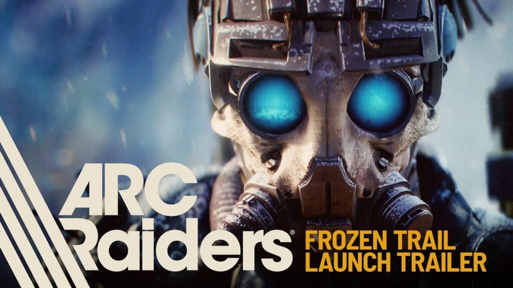 Key art ufficiale del trailer di lancio dell'aggiornamento Frozen Trail di ARC Raiders con i Raider tra i rilievi innevati.