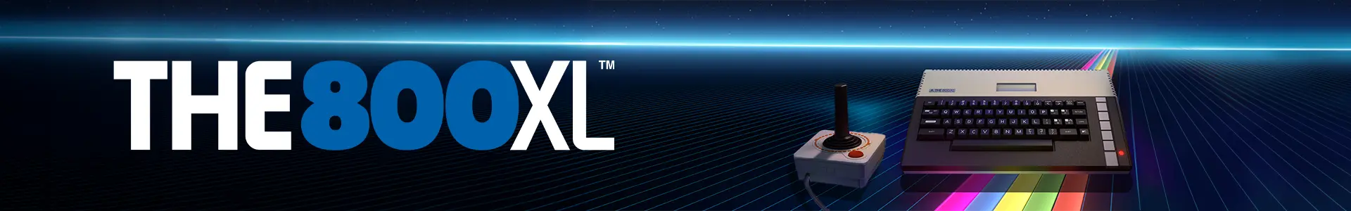 Banner panoramico ufficiale con il logo e l'estetica rétro di THE 800XL.