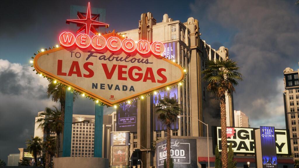 Screenshot ufficiale in-game di una delle nuove mappe desertiche ambientate nell'area di Las Vegas per la Stagione 5 di Battlefield 6.