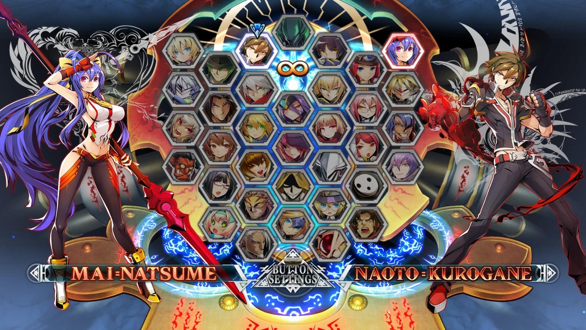 Esecuzione di una combo speciale a schermo in BlazBlue: Central Fiction