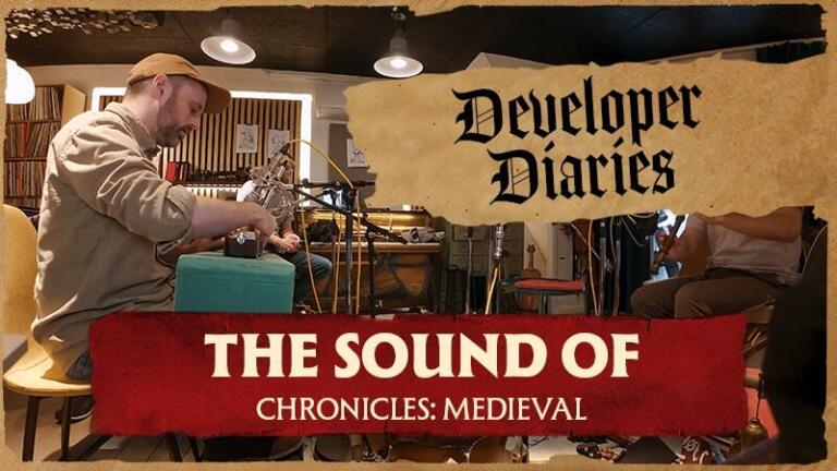 Artwork promozionale di Chronicles: Medieval incentrato sul comparto musicale e sonoro