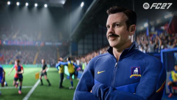 Ted Lasso e le giocatrici dell'AFC Richmond Women in EA SPORTS FC 27