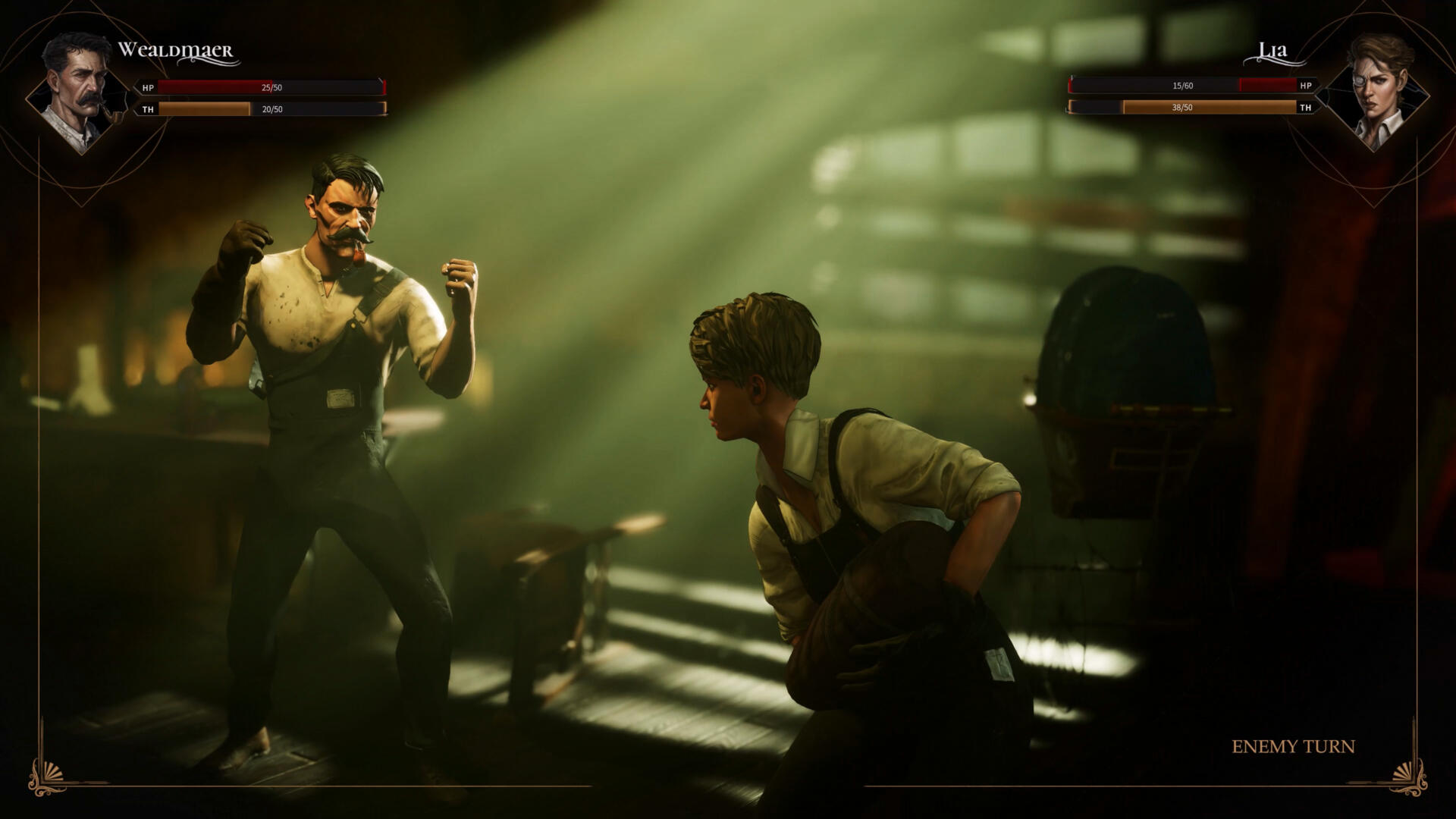 Screenshot in-game di Glasshouse che illustra lo scontro di combattimento contro il boss Lia.