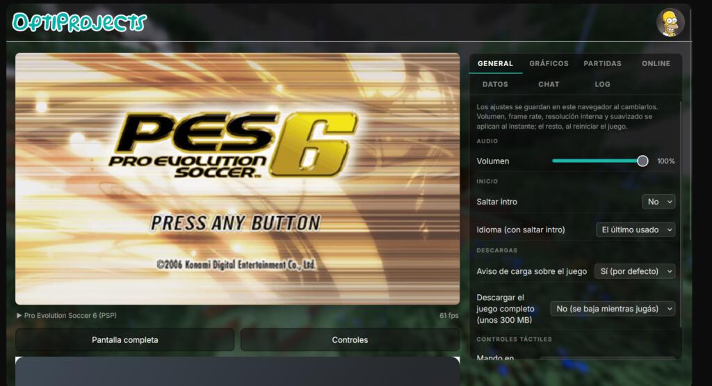 Pes 6 Versione Browser PSP