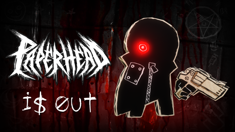 Artwork promozionale ufficiale per il debutto di PAPERHEAD su Steam