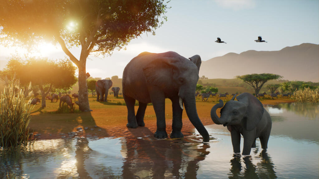 Screenshot in-game ufficiale di Planet Zoo 2 con la gestione del parco zoologico