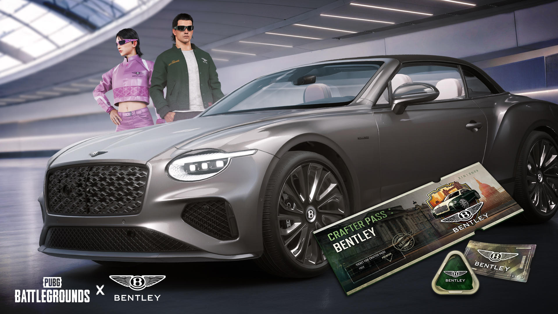 La sportiva cabriolet Continental GTC Mulliner in PUBG: BATTLEGROUNDS