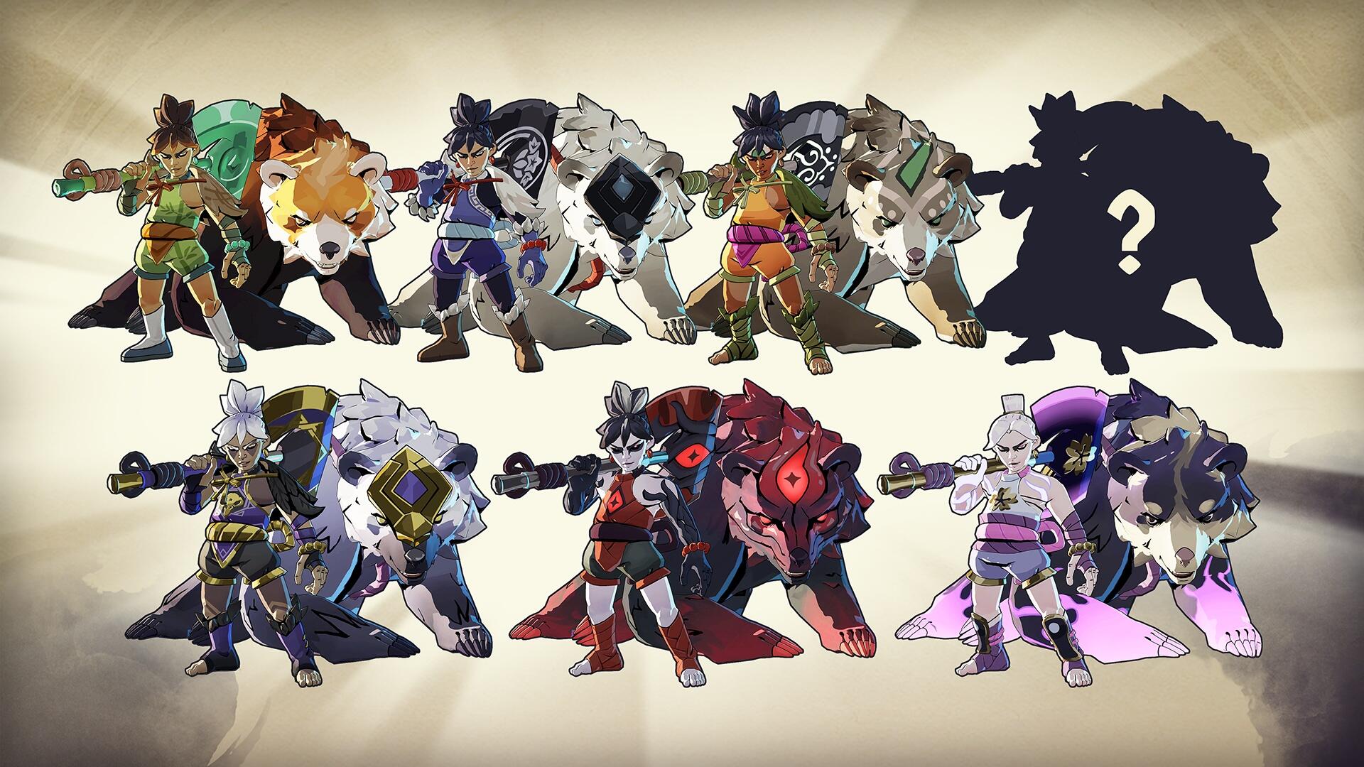 Render ufficiale dei sette costumi alternativi per Kintaro e Kuma inclusi nel DLC di Ravenswatch