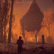 Screenshot in-game di REKA con la casa semovente su zampe di gallina nella foresta
