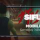 Schermata promozionale di Sifu Mobile che mostra il protagonista di spalle in un corridoio all'interno di uno smartphone
