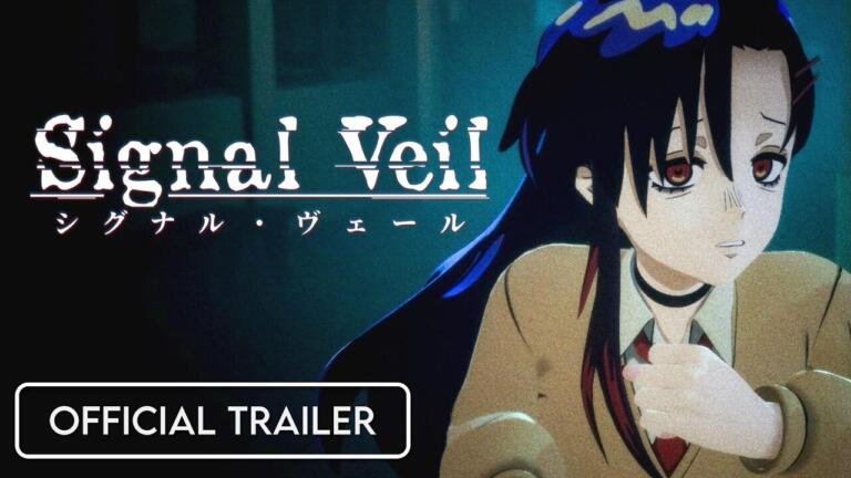Key art ufficiale di Signal Veil che ritrae la protagonista Aki Mizuno in uniforme scolastica con il logo del videogioco e un'estetica anime anni '90.