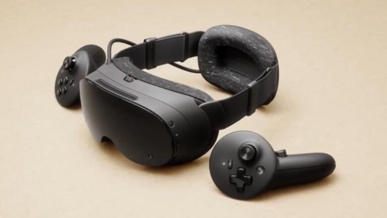 Vista frontale e laterale del visore Steam Frame di Valve