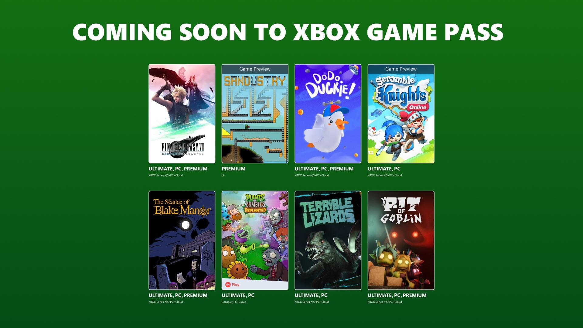 Xbox Game Pass: immagine di repertorio della selezione di giochi del servizio Microsoft nell'ottobre 2026